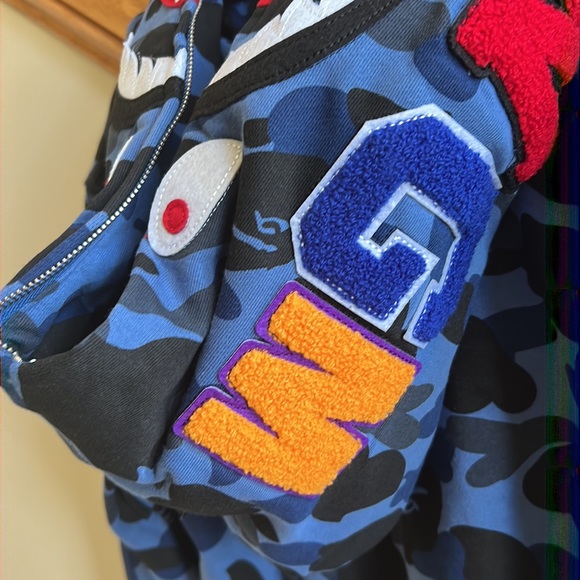 A Bathing Ape Hoodie Size Small Blue/Black Camouflage New withTags - Picture 6 of 9